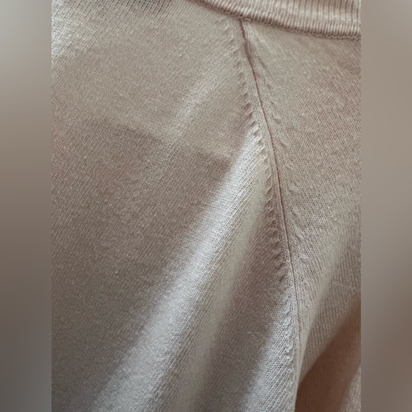 LOFT 16/18 Asymmetrical Open Front 3/4 Sleeve Light Pink / Pastel Pink Cardigan - Picture 5 of 8